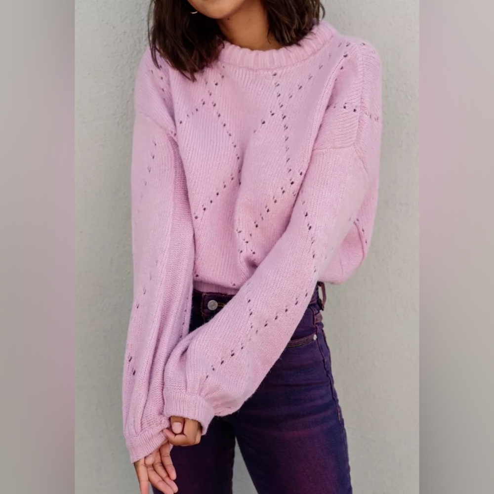 For Love And Lemons Mia Sweater - Lavender - Medium - Picture 3 of 9